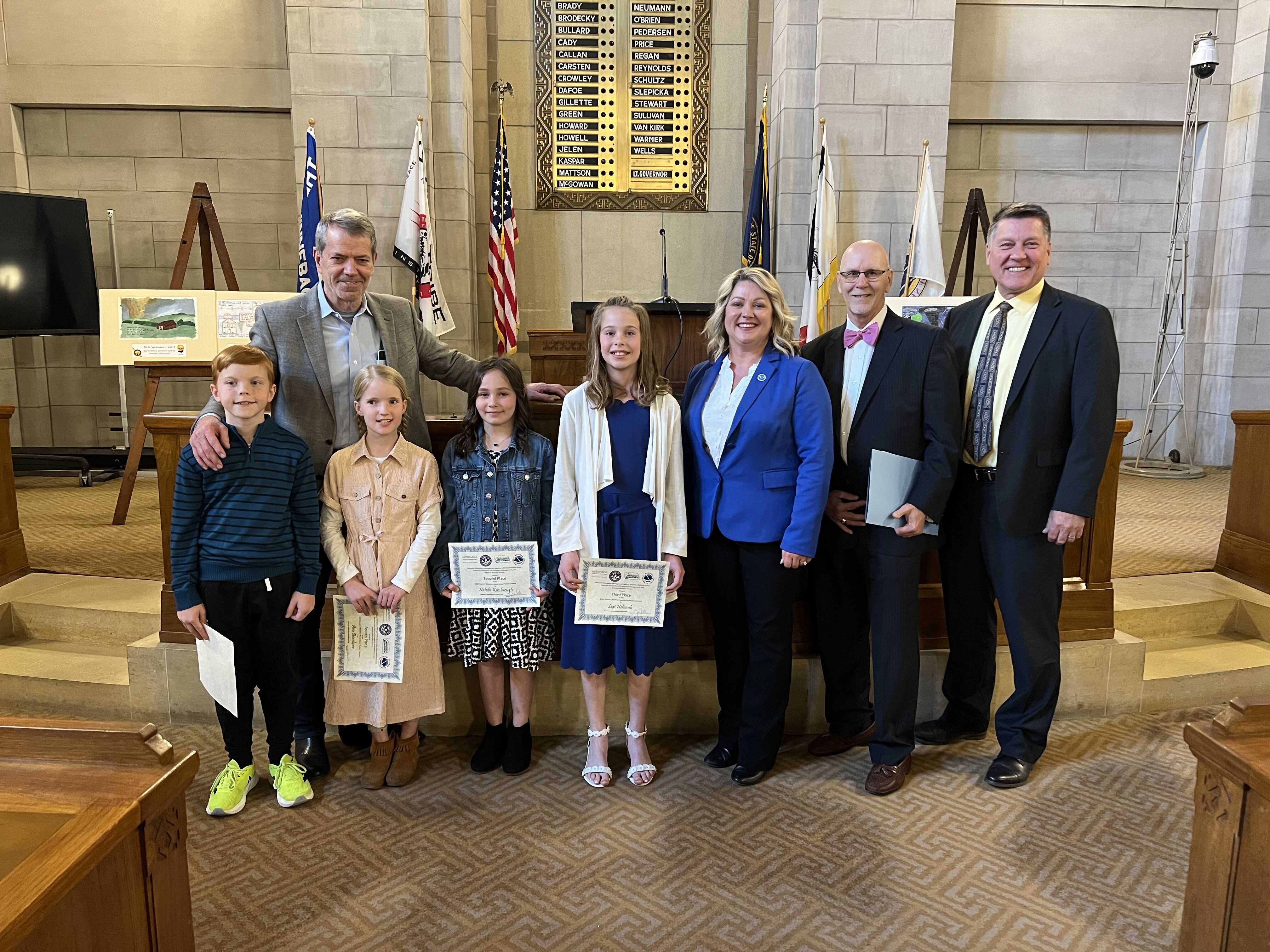 Group picture of Severe Weather Poster Contest winners